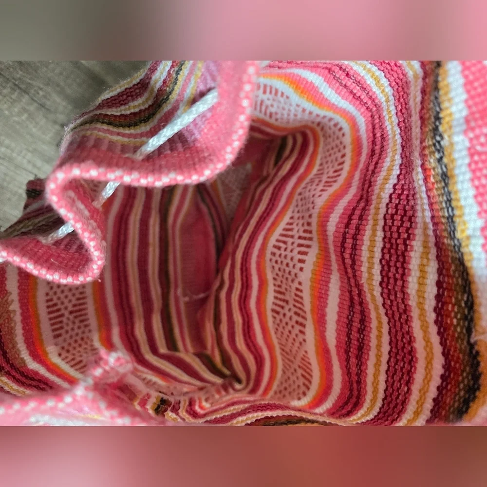 Festivalcore Blanket Mexico Backpack Resort Boho Striped Beach Red Pink